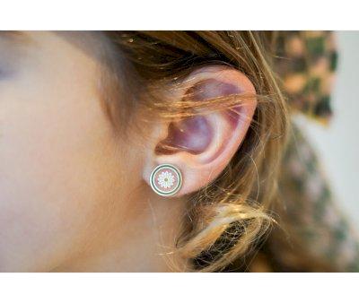 2 Pares Pendientes Infantil Enamel Flower