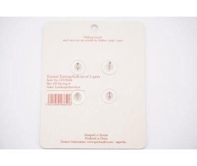 2 Pares Pendientes Infantil Enamel Flower