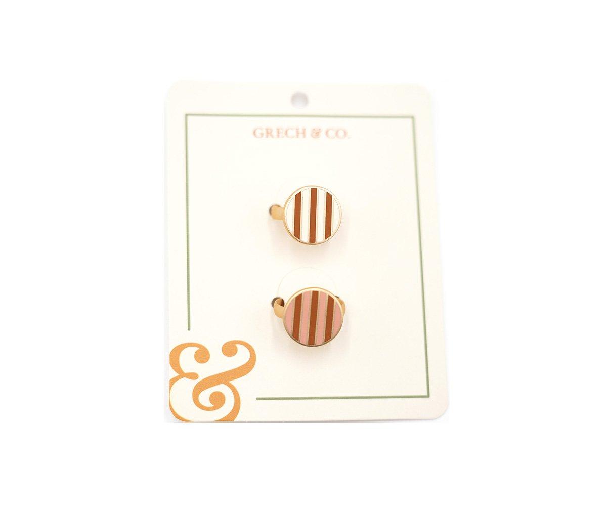 2 Anéis De Esmalte Enamel  Stripes