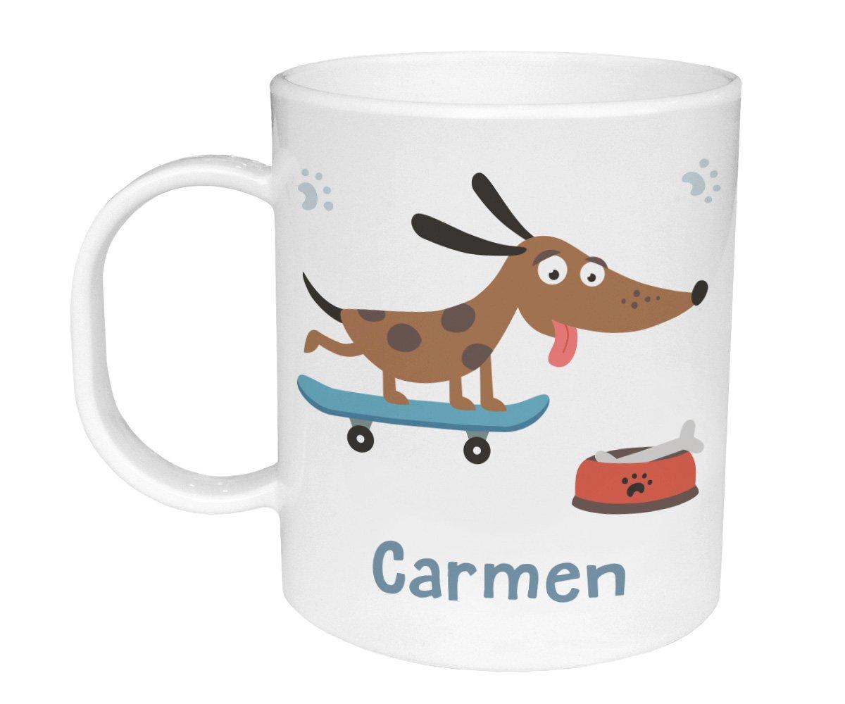 Taza de Plstico Personalizada Skater Dog