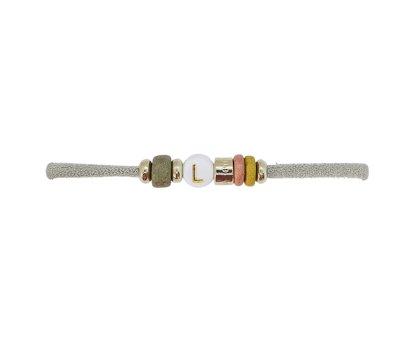 Pulsera Elstica 1 Inicial Beige
