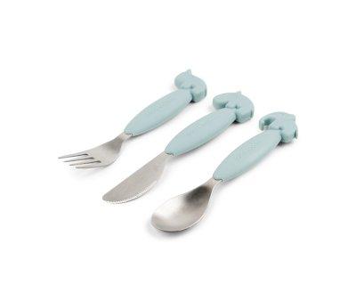 3 Posate Antiscivolo YummyPlus Deer Friends Blue