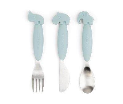 3 Posate Antiscivolo YummyPlus Deer Friends Blue