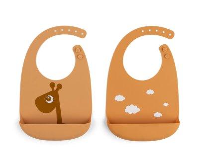 2 Baberos Silicona bib Raffi Mostaza
