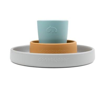 Silicone Tableware Elphee Green/Mustard/Blue