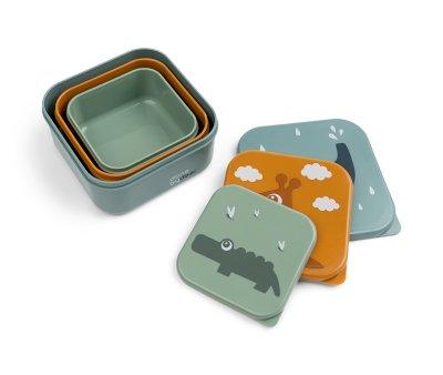 Set 3 Scatoline Snack Deer Friends Blue  mix