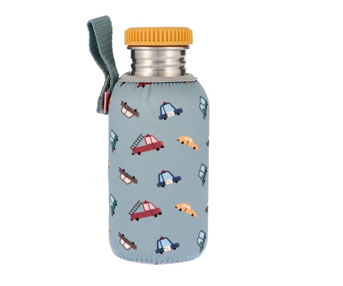 Bouteille en acier personnalisable Vintage Cars avec housse 500 ml