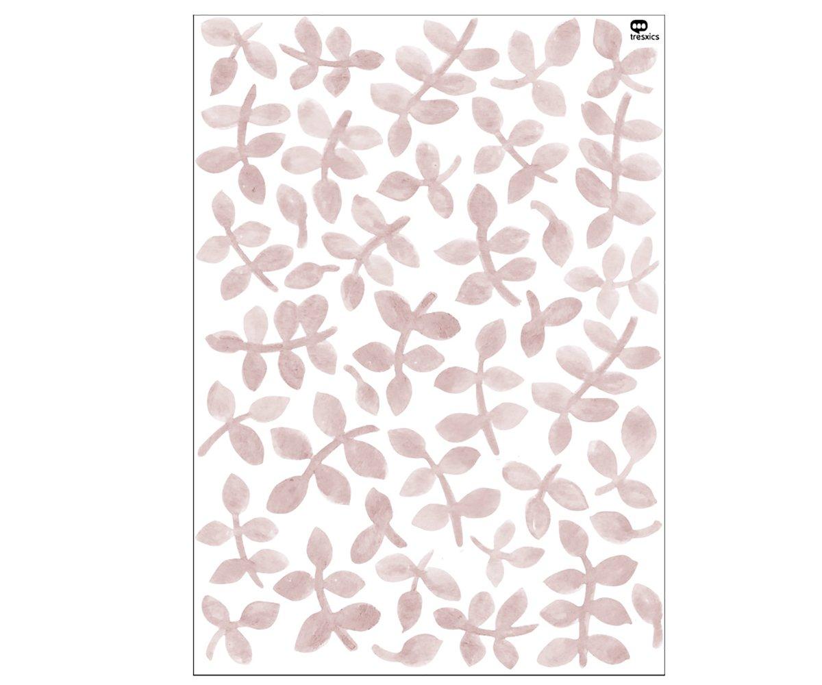 Stickers Muraux Feuilles Roses