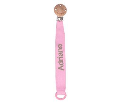 Chupetero Wash Silicona Rosa Personalizable