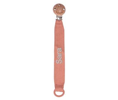 Chupetero Wash Silicona Peach Personalizado