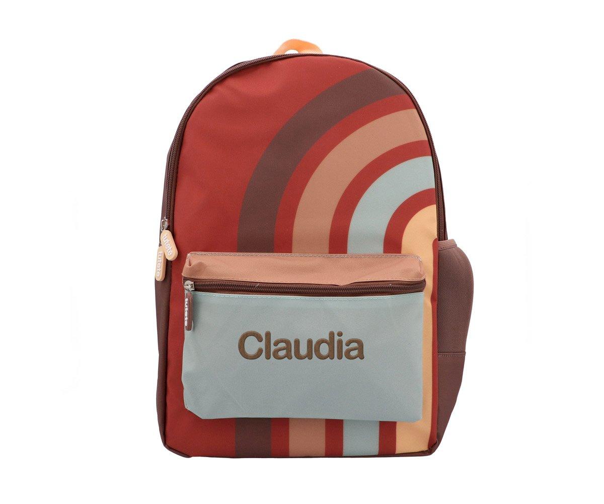 Mochila Grande Brown Rainbow Personalizable - Tutete