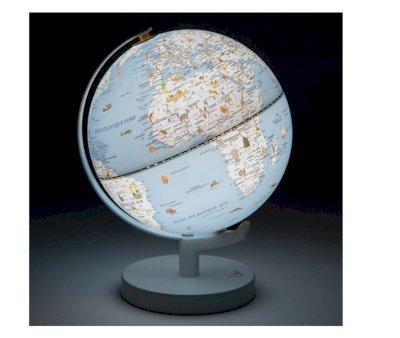 Mappamondo Azzurro e Bianco con Luce FR