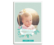 Personalised Laminate Green Vintage Christmas