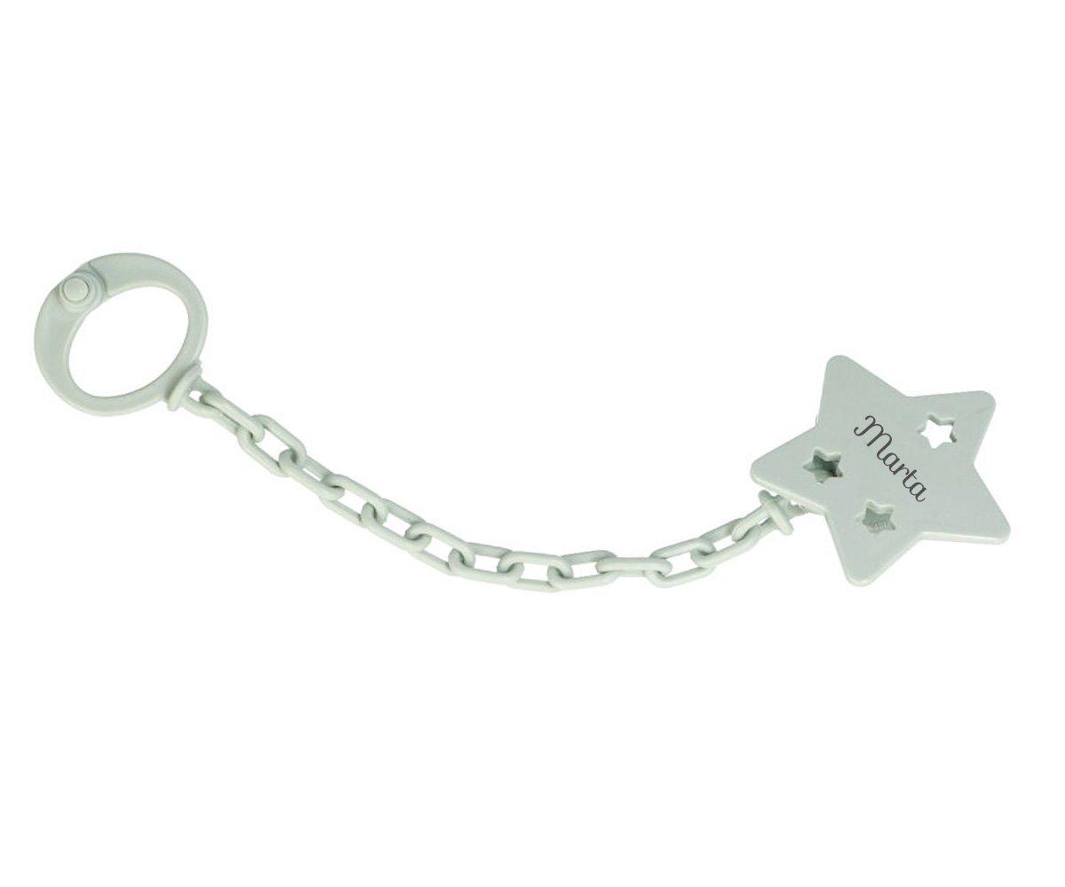 Clipe de chupeta Personalizvel Light Green Star