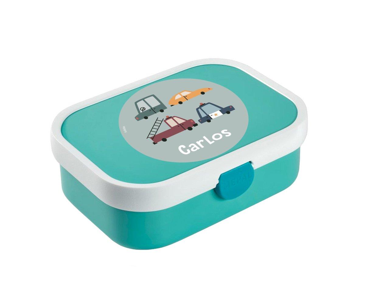 Caja Almuerzo Midi Campus Turquesa Vintage Cars Personalizada