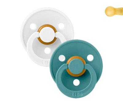 2 Succhietti BIBS Colour Round White/Island Sea