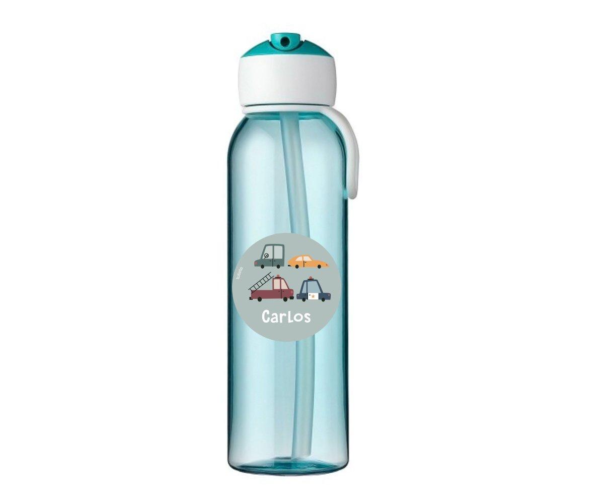 Borraccia Campus Flip-Up Turquoise 500ml Vintage Cars - Tutete