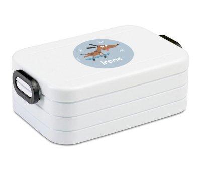 Caja Almuerzo Bento Midi Nordic Blanco Personalizada Skater Dog