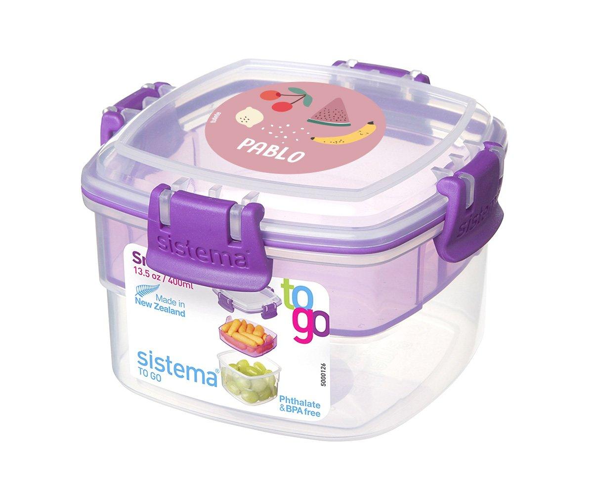 Lunch Box Sistema Snacks To Go Lilla 400ml Personalizzabile Fruits