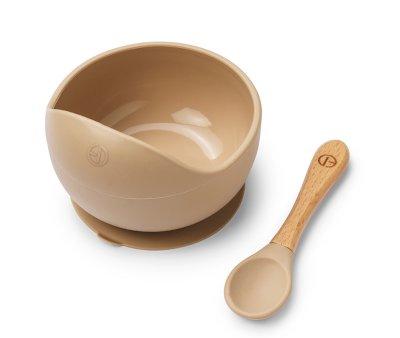 Ensemble djeuner en silicone Pure kaki