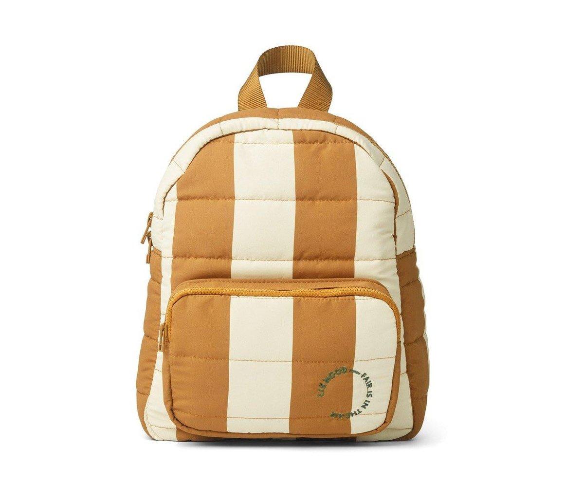 Leia motor dólar estadounidense Mochila Preescolar Sage Stripe Golden Caramel/Sandy Personalizable - Tutete