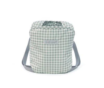 Sac  dos Porte-bb Tom Vichy vert pour poupes