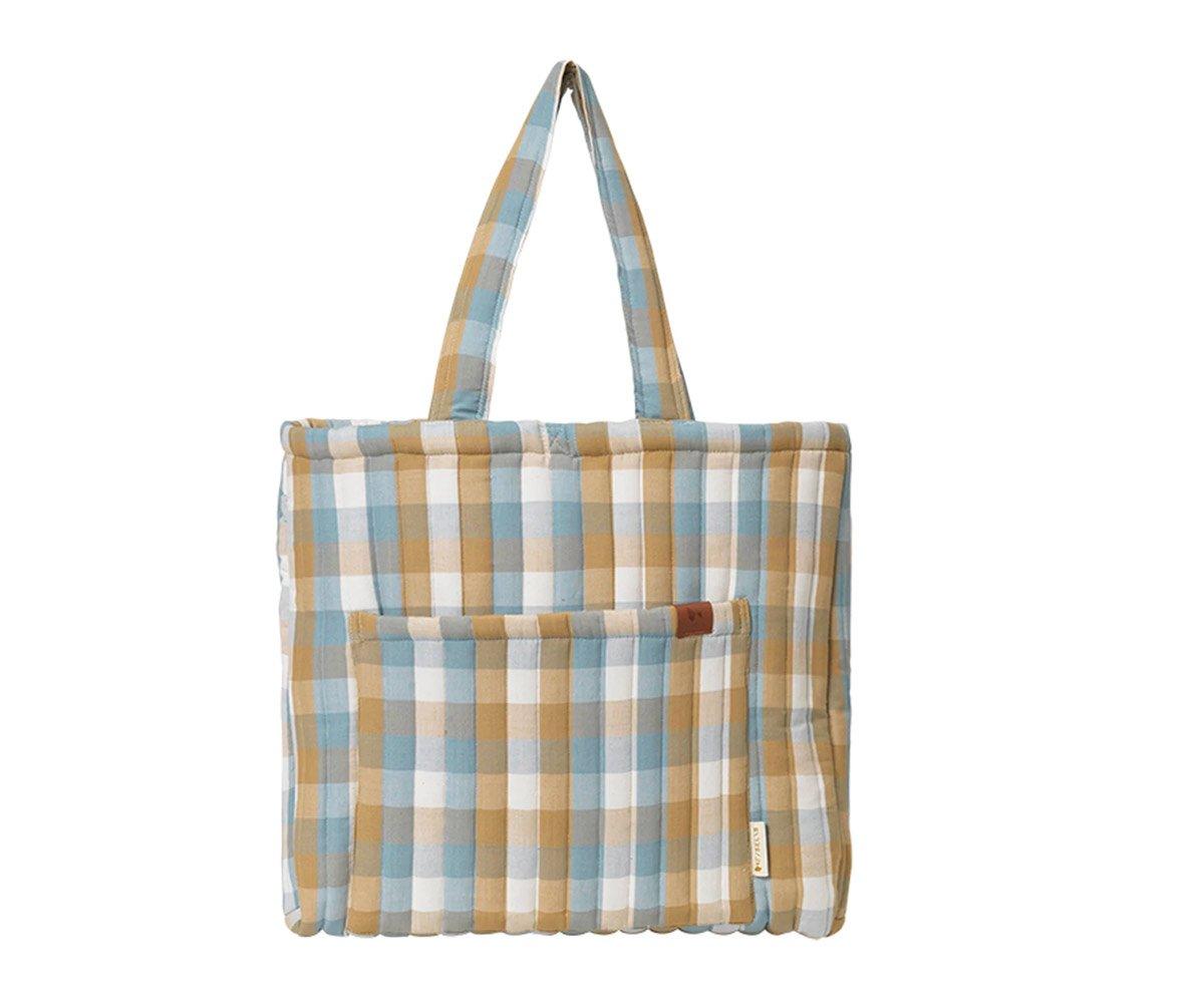 Borsa Tote Bag Trapuntata Cottage Blue Checks