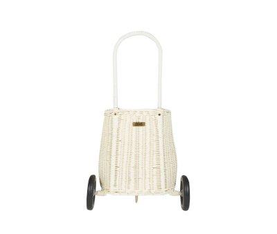 Carrinho Cesta Vime Luggy Chalk