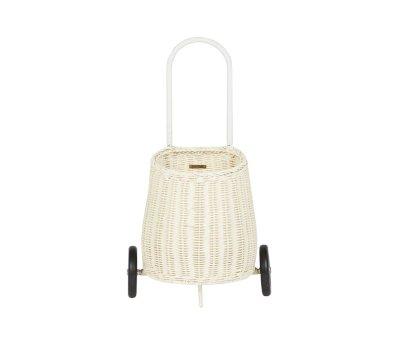 Carrinho Cesta Vime Luggy Chalk