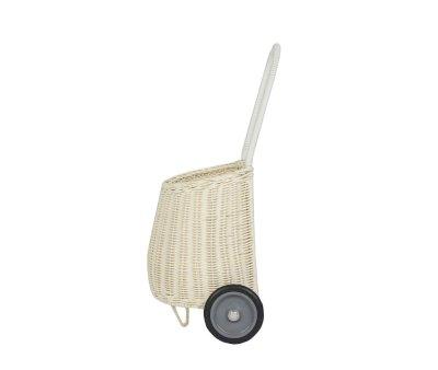 Carrinho Cesta Vime Luggy Chalk