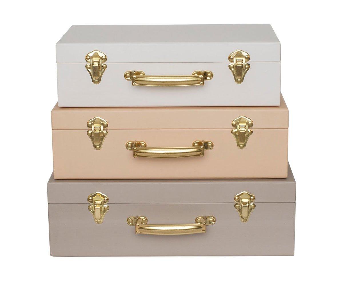 Lot De 3 Valises De Rangement Beige