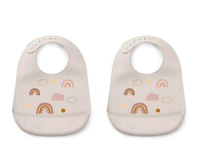 2 Bavoirs Silicone Tilda Rainbow Love