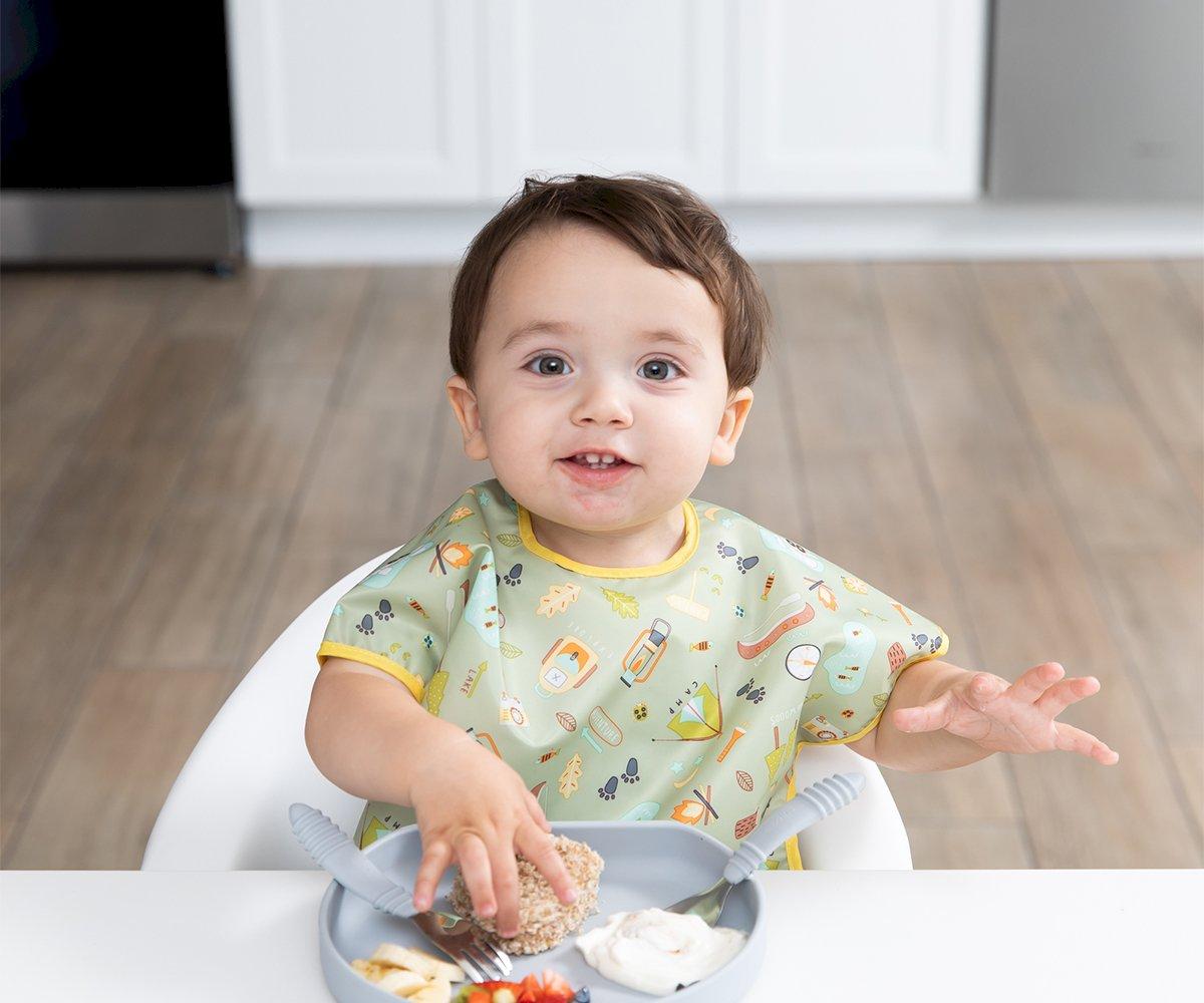Bavoirs Bébé à manches à partir de 6 mois - Bavoirs Bébé imperméables à  manches pour