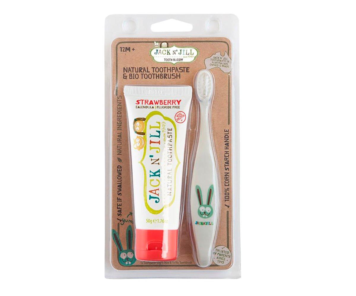 Pack escova de dentes Bunny + Creme dental com sabor de morango 