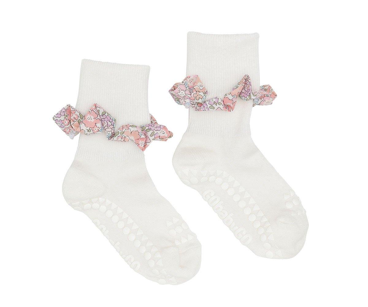 Chaussettes  semelle antidrapante en bambou Liberty Off White