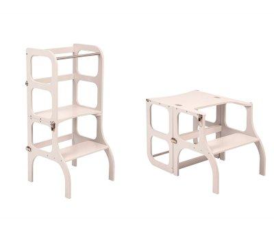 Helper Tower Montessori White/Silver