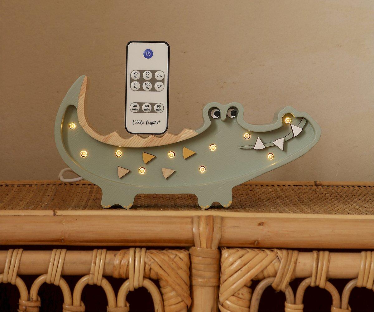Mini Lampe Crocodile Kaki Pastel