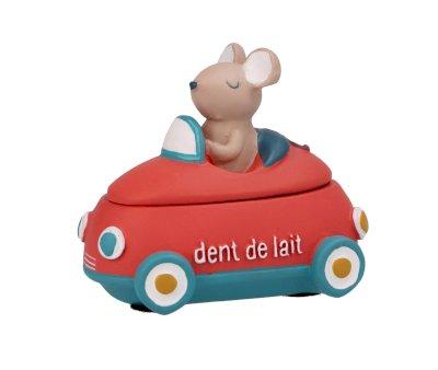 Cajita para Dientes Ratoncito en Coche Rojo