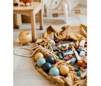 Reversible Organic Play & Go Sack Classic Mustard Check