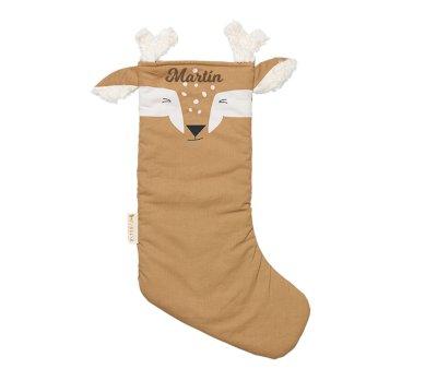 Calza Natalizia Deer Caramel Personalizzabile
