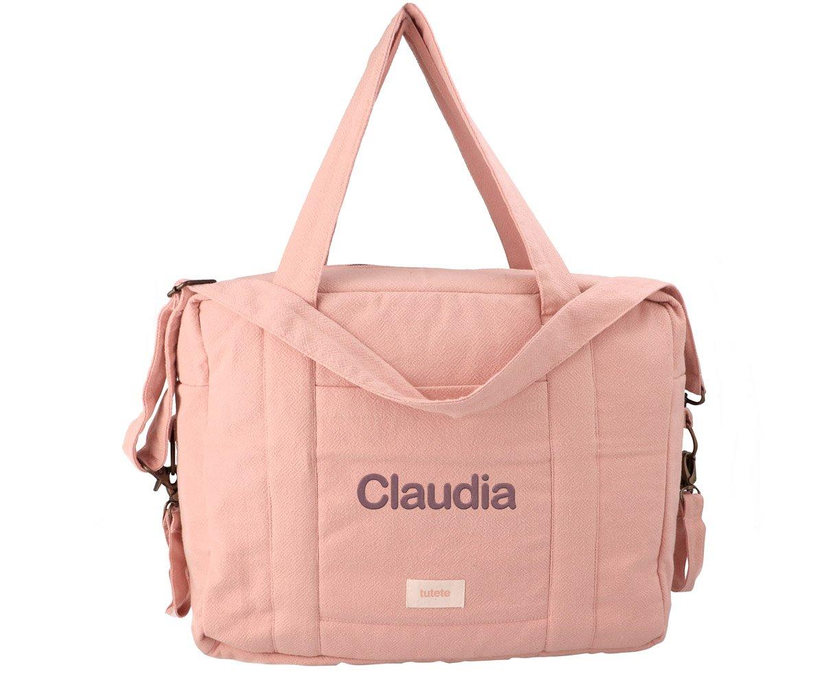 Sac de maternité Baby Trolley en coton rose - Tutete