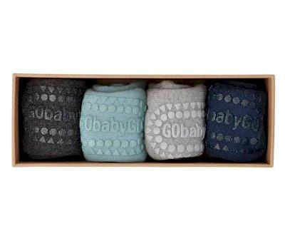 Meias Combo Box com sola antiderrapante de Bamboo Dusty Blue