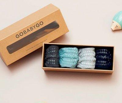 Meias Combo Box com sola antiderrapante de Bamboo Dusty Blue