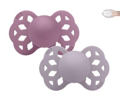 2 Succhietti BIBS Infinity Fossil Grey/Mauve Fisio Silicone