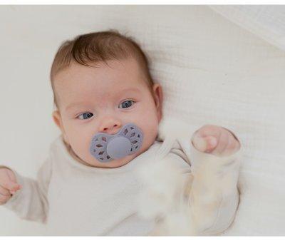 2 Chupetes BIBS Infinity Simtrica Blossom/Dusky Lilac