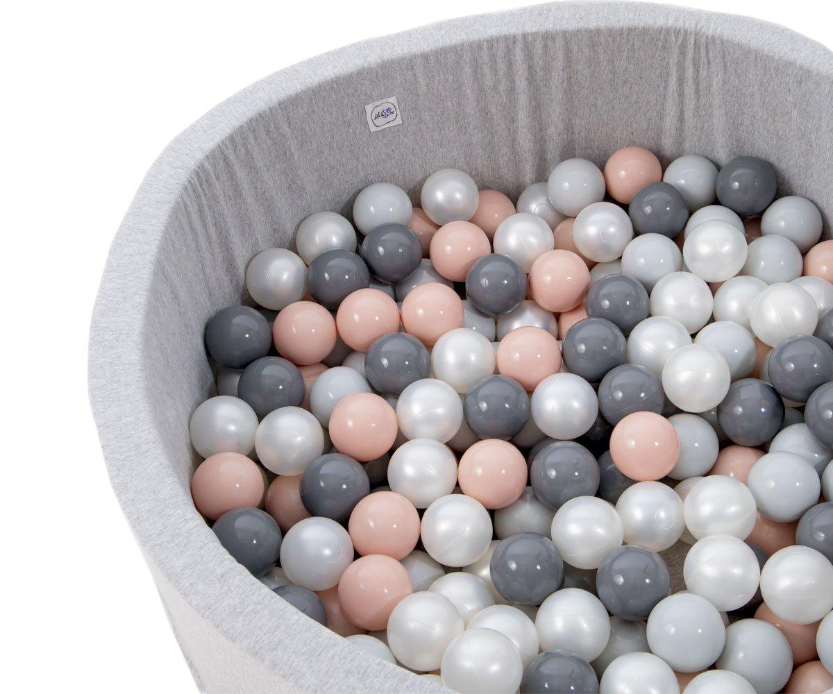 Ball Pit for Baby Light Grey. Pearl, Light Grey and Peach