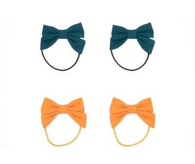 4 Elastici Capelli Fiocco Tuscany+Desert Teal