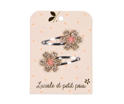 2 Clip Capelli Fleur Oro