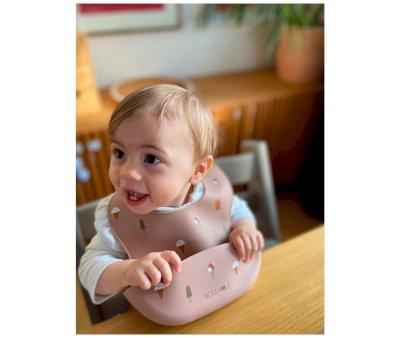 Babero de Silicona Ice Cream- Rose