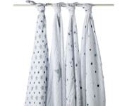 4 Pack  Aden+Anais \'Twinkle\' Swaddle Classic Muslin Swaddle Cloths